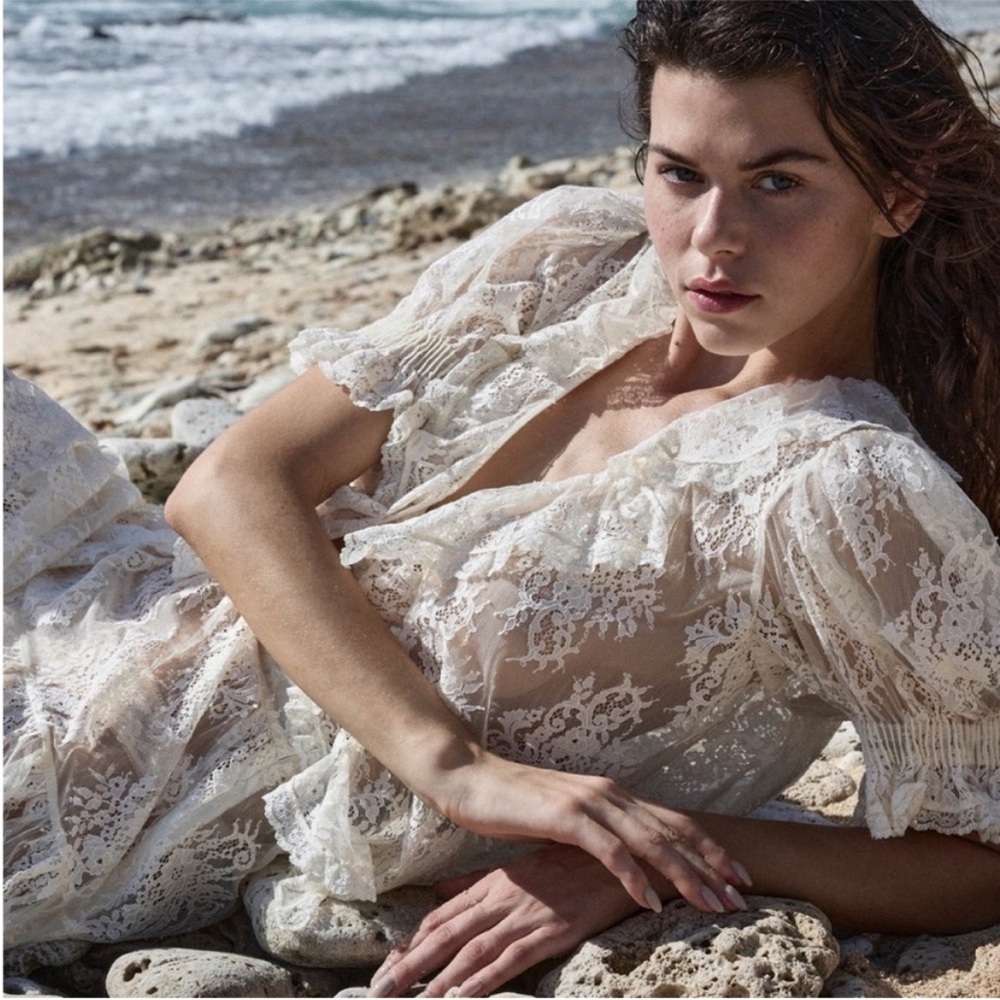 Doen Henri Top in sea salt lace